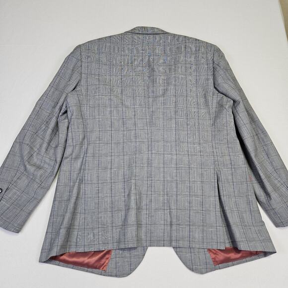 Charles Tyrwhitt Windowpane Unstructured Blazer Mens 46R Linen Sport Coat Plaid - Picture 8 of 16